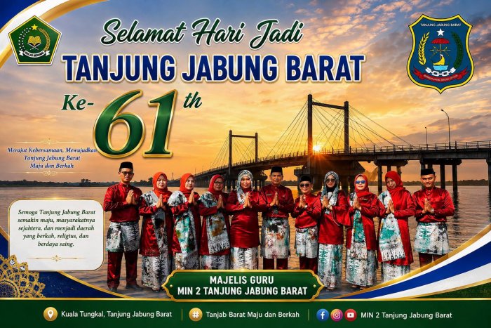 MIN 2 Tanjung Jabung Barat Ucapkan Selamat Hari Jadi Kabupaten Tanjung Jabung Barat ke-61 MIN 2 Tanjung Jabung Barat Ucapkan Selamat Hari Jadi Kabupaten Tanjung Jabung Barat ke-61